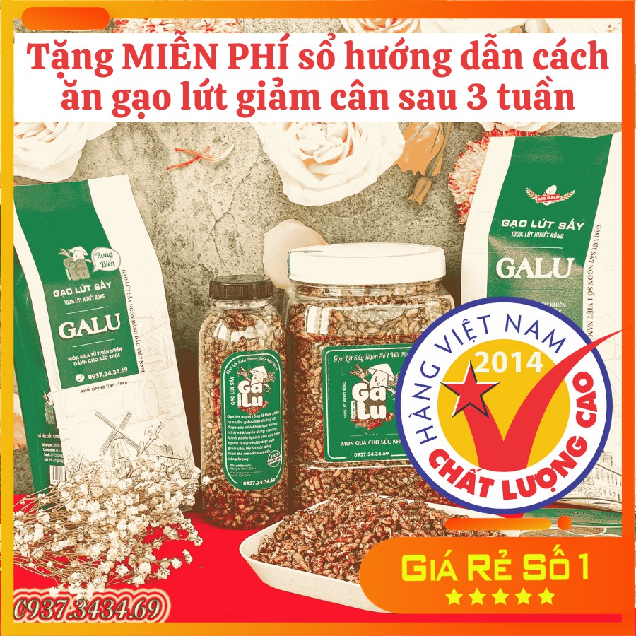 2 Hũ(Túi) Gạo Lứt Sấy Galu 500gram + 1 Chai 120gram+ Tặng Sổ Tay Hướng Dẫn Ăn Giảm Cân Sau 3 Tuần (Đầy đủ giấy tờ VSATTP | BigBuy360 - bigbuy360.vn
