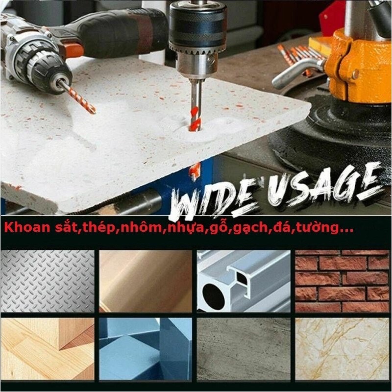 Mũi Khoan Đa Năng Khoan Gạch, Khoan Đá, Khoan Kính, Khoan Gỗ, Khoan Nhôm