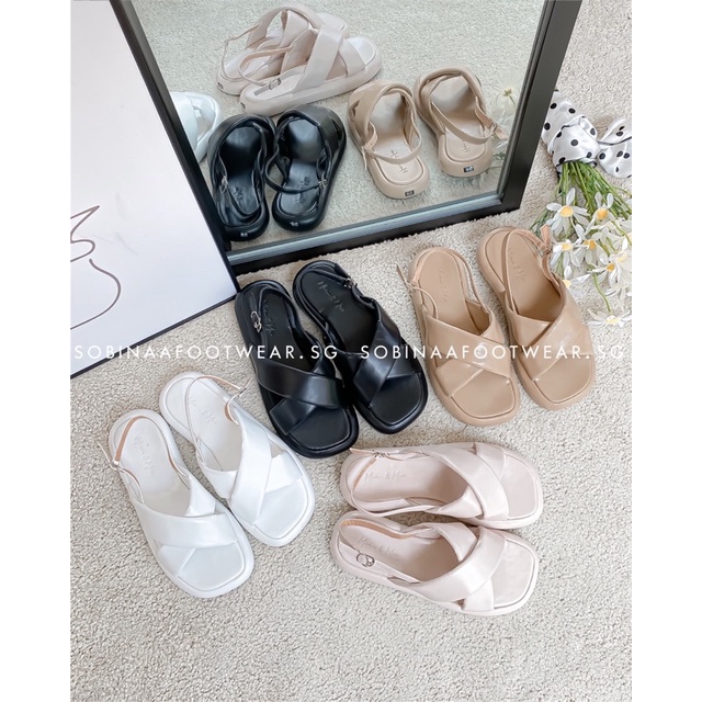 GIÀY XĂNG ĐAN QUAI CHÉO NỮ ĐẾ 3PHÂN CHO NỮ MÃ SBN471