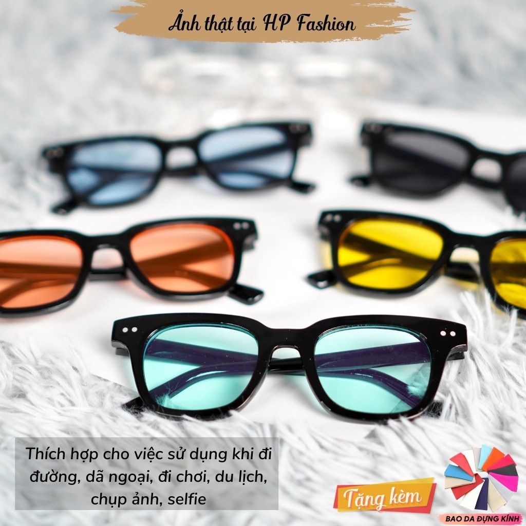 Kính mát thời trang Kính râm nam nữ Unisex gọng vuông cao cấp giúp bảo vệ mắt K6 - Happy Style