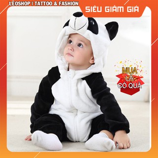 Bộ đồ thú trẻ sơ sinh gấu trúc - chất nhung mịn cao cấp