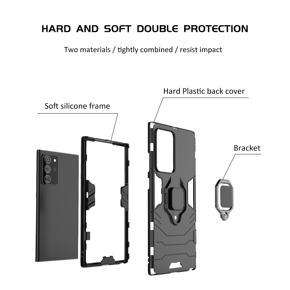 Ốp điện thoại UFlaxe cứng có nhẫn đỡ chống sốc cho Samsung Note 20 Ultra 5G Galaxy Note 10 Plus Lite Note 9