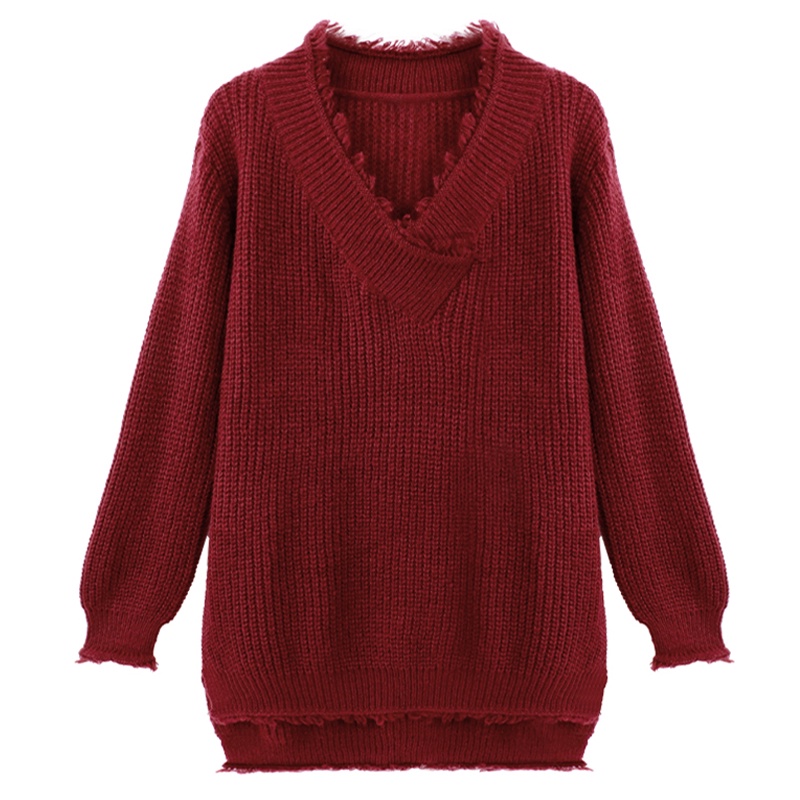 SWEATER LEN ĐỎ ĐÔ FORM RỘNG GIẤU QUẦN | BigBuy360 - bigbuy360.vn