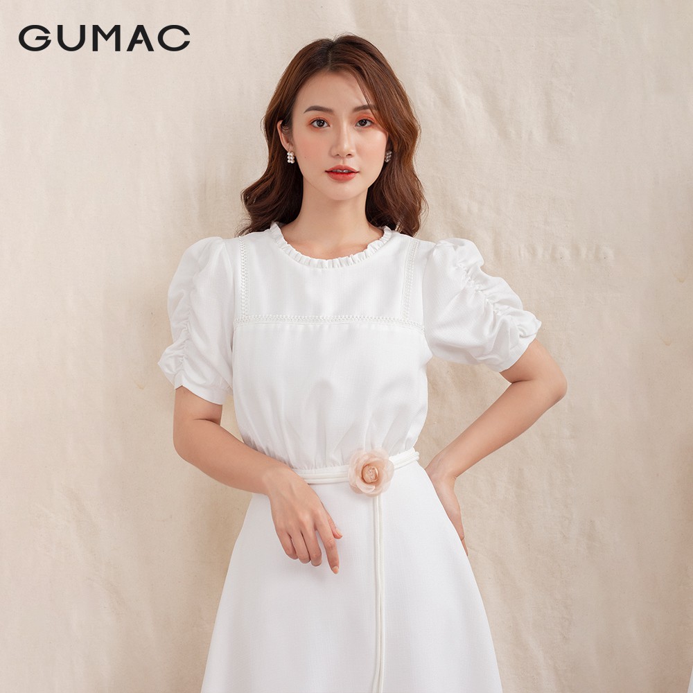 Đầm cổ bèo tay nhún DA1047 GUMAC | BigBuy360 - bigbuy360.vn
