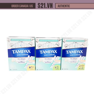 Băng Vệ Sinh Tampon Bông Hữu Cơ Tampax Pure Cotton 22-24 Chiếc