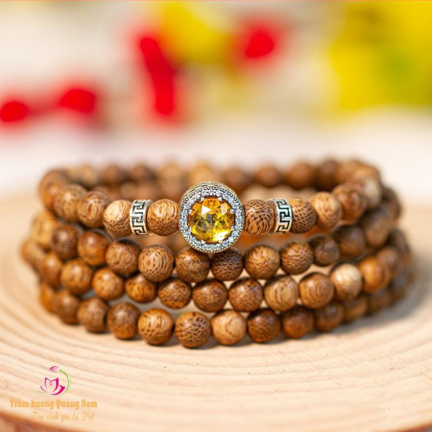 Vòng Trầm 108 hạt mix Chamr đá Ngũ Sắc hợp từng mệnh - Size 6mm cho nữ | BigBuy360 - bigbuy360.vn