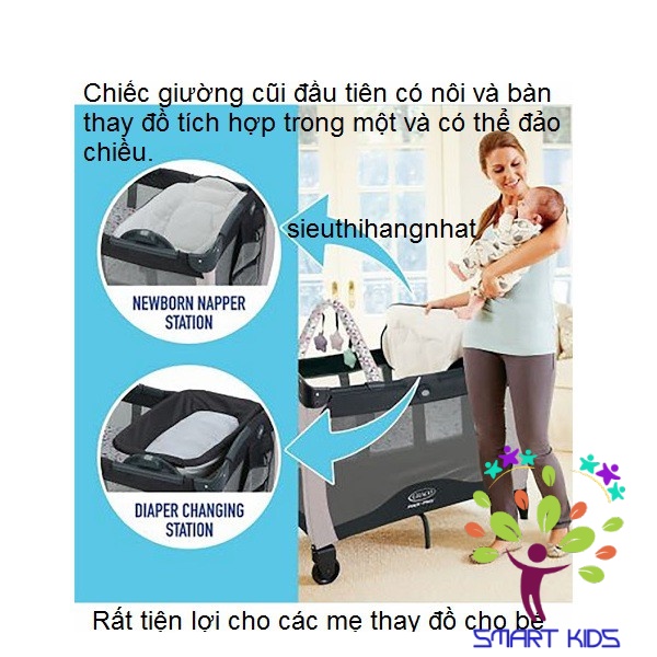 Giường cũi trẻ em Graco Reversible Seat and Changer 9D32BODHK