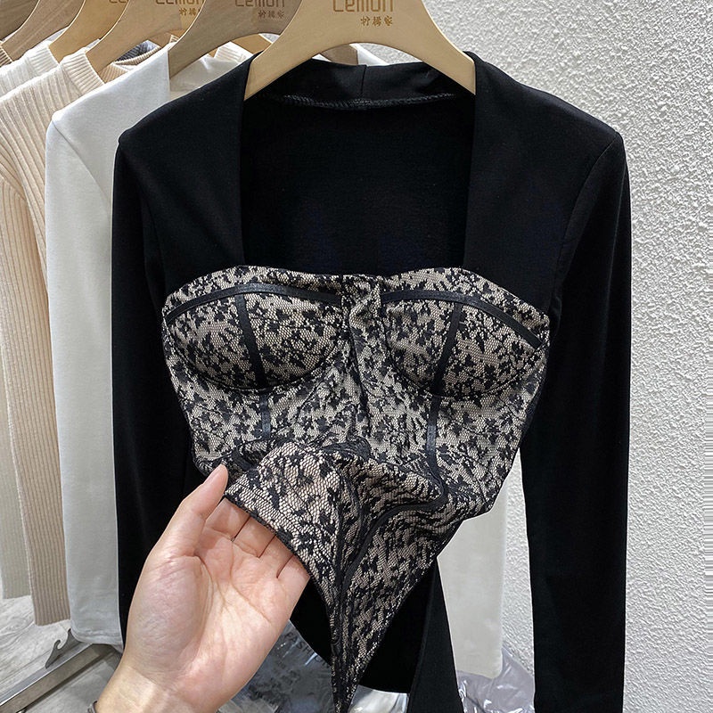 Áo Cổ Vuông Dài Tay Thời Trang Thu Đông Cho Nữ