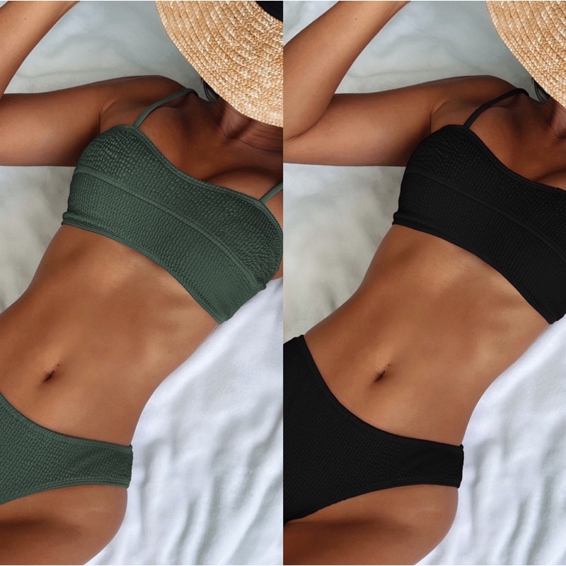 Bikini dáng áo ngang quần tam giác chất thun nhún 2M0015