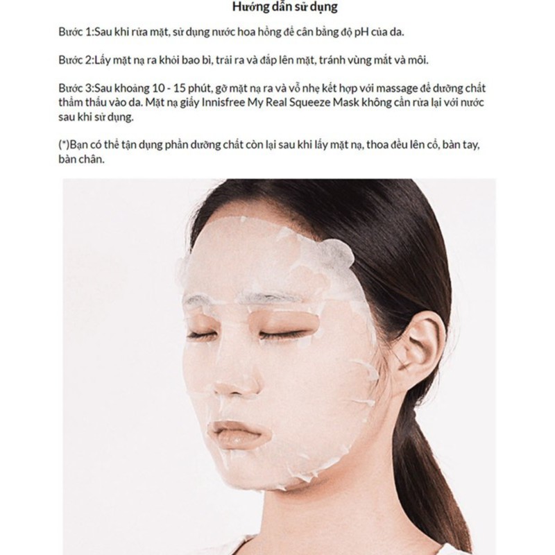 [Mã FMCGMALL -8% đơn 250K] Bộ 30 mặt nạ giấy dưỡng ẩm phục hồi da innisfree My Real Squeeze Mask 20ml/Miếng | BigBuy360 - bigbuy360.vn
