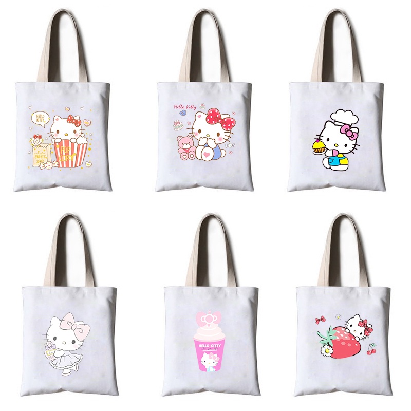 Túi tote mèo kitty TT25 may mắn túi tote maneki neko thần tượng hoạt hình