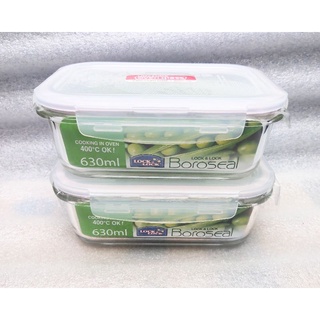 combo 2 hộp thủy tinh lock & lock chữ nhật 630ml