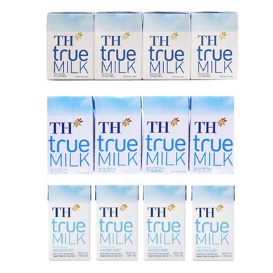 LỐC 4 HỘP SỮA TH TRUE MILK 110ML KHÔNG ĐƯỜNG/ ÍT ĐƯỜNG/ CÓ ĐƯỜNG