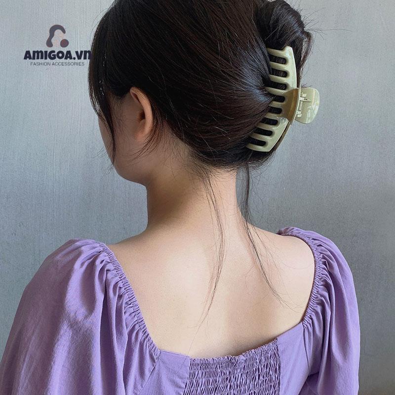 ✨✨ Kẹp Tóc Cỡ Lớn Màu Trắng Ngà Phong Cách Hàn Quốc Thời Trang Cho Nữ