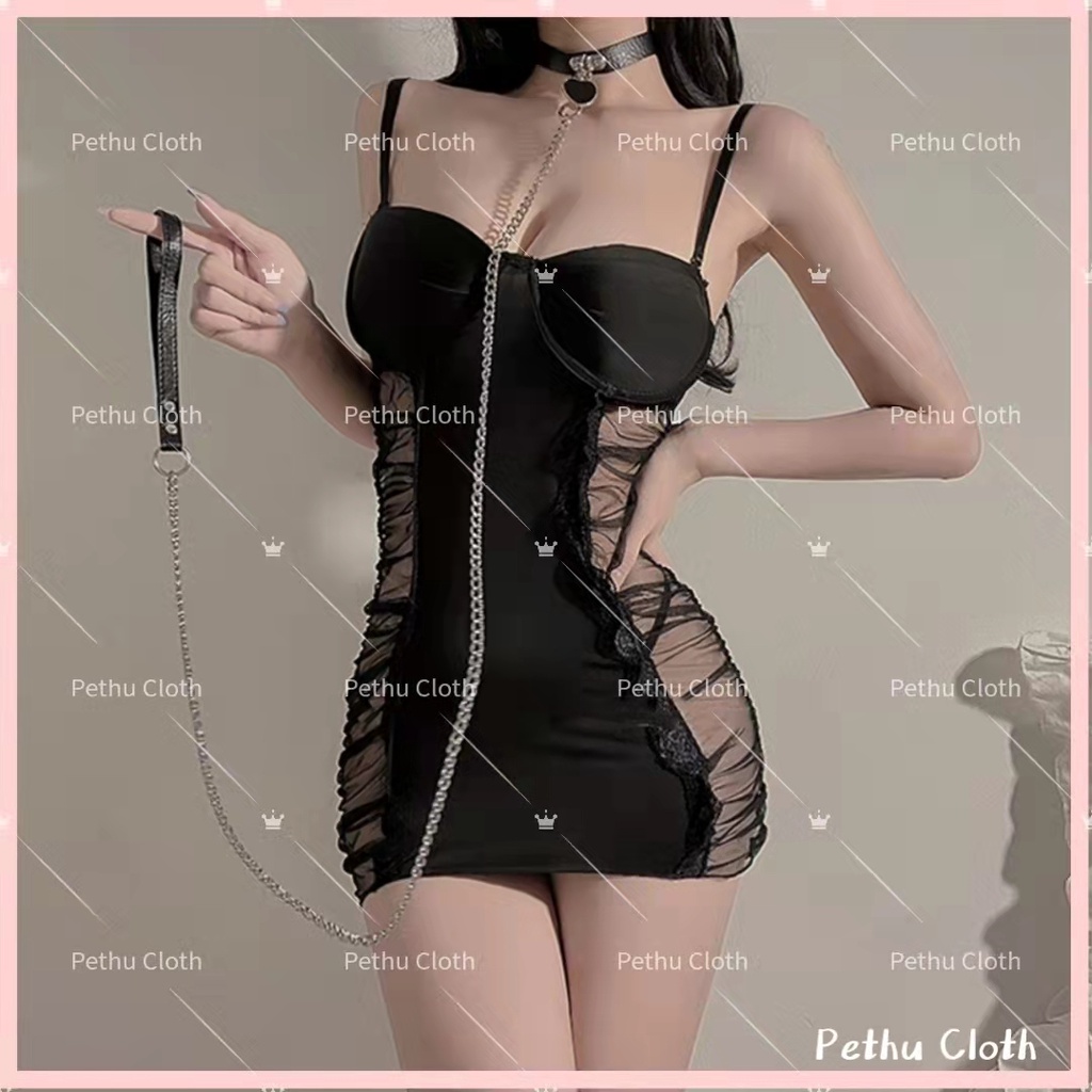 （Q1,HCM）🤞Váy ngủ nữ sexy💖Freeship💖️Đồ ngủ hai dây phối nữ mát đẹp thoải mái---Freesize 45-60kg---023