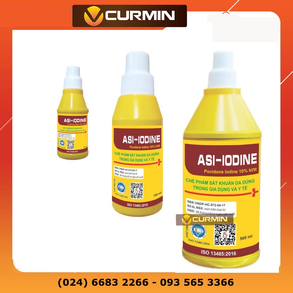 POVIDONE 10% SÁT KHUẨN - ASI IODINE - CỒN IOT ASI IODINE POVIDONE