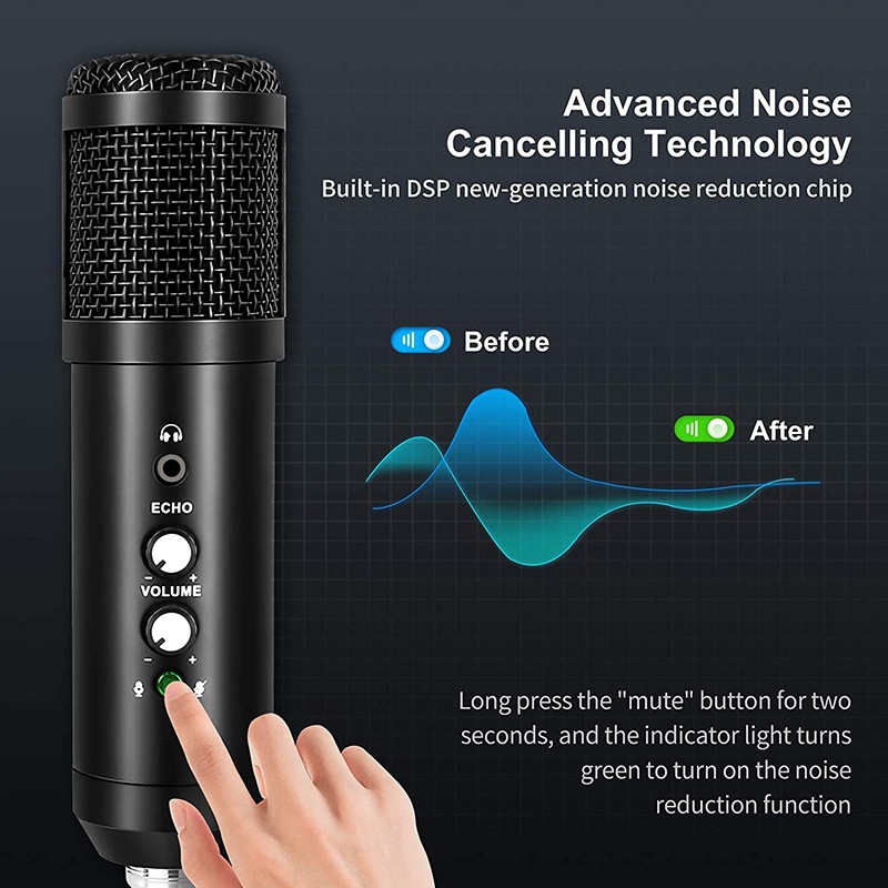 Microphone cổng chống ồn thu âm chơi Gaming Skype Podcast