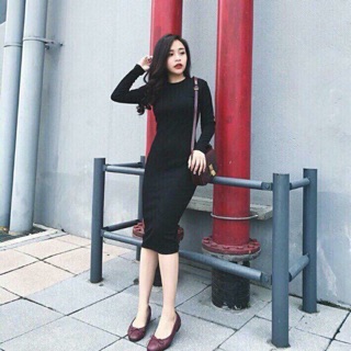 Váy len body