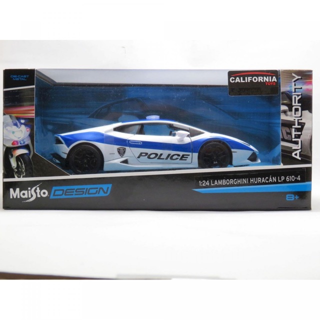 Xe Mô Hình Lamborghini Huracan Lp610-4 Police 1:24 Maisto (Trắng Xanh)