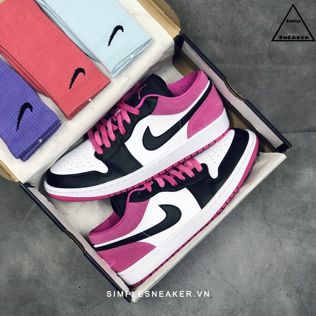 Giày Nike Jordan 1 FREESHIP Nike Air Jordan 1 Low Binz Active Fuchsia Chính Hãng - Giày Jordan 1 Binz Chuẩn Auth