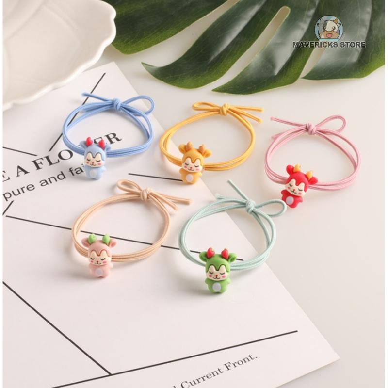 Dây cột tóc co giãn họa tiết hoạt hình phong cách Hàn Quốc nhiều màu tùy chọn