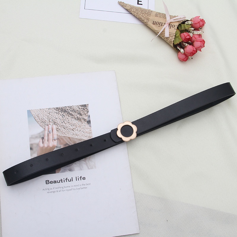 Thắt Lưng Da Khóa Kim Loại Hình Hoa Phong Cách Boho Cho Nữ