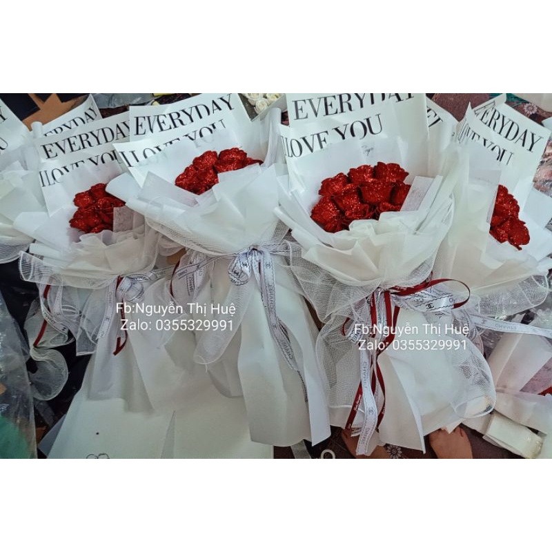 Bó 15 bông sáp nhũ Kim Tuyến