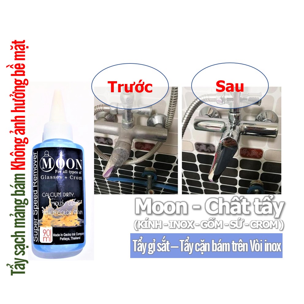 Moon 90ml- tẩy kính ô tô - Tẩy vòi sen Vết gỉ Sắt tẩy Cặn Bám Lâu Ngày Trên Vòi Labo tẩy kính bể cá