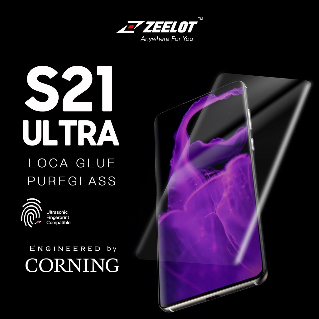 Miếng Dán Cường Lực ZEELOT UV LOCA Trong cho Samsung S21 Ultra