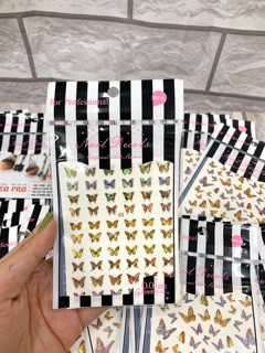 Sticker bướm 3D phản quang trang trí móng tay chân