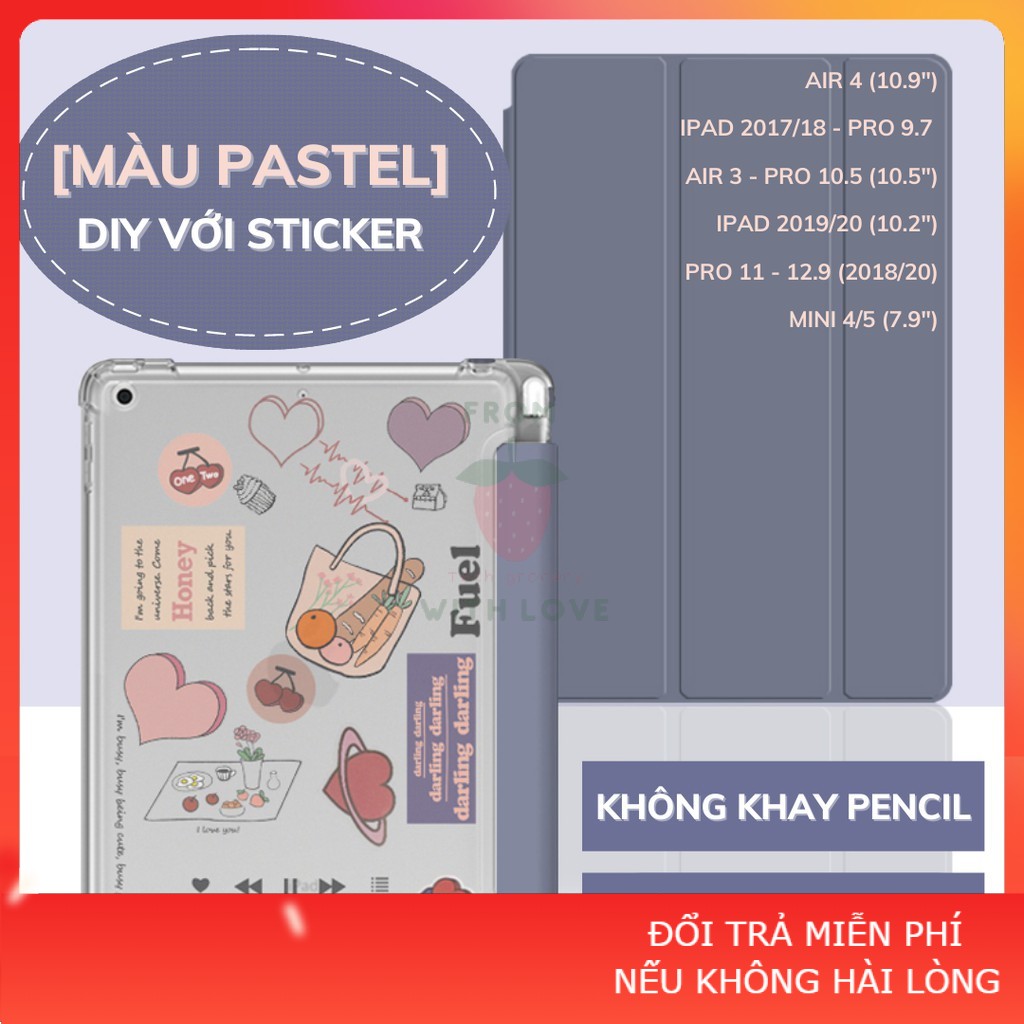 [Không khay bút siêu mỏng] Bao da cover iPad màu pastel nhám mờ chống ố. Cover iPad Gen 7 8 Mini Air 4 3 Pro 11 12.9 | BigBuy360 - bigbuy360.vn