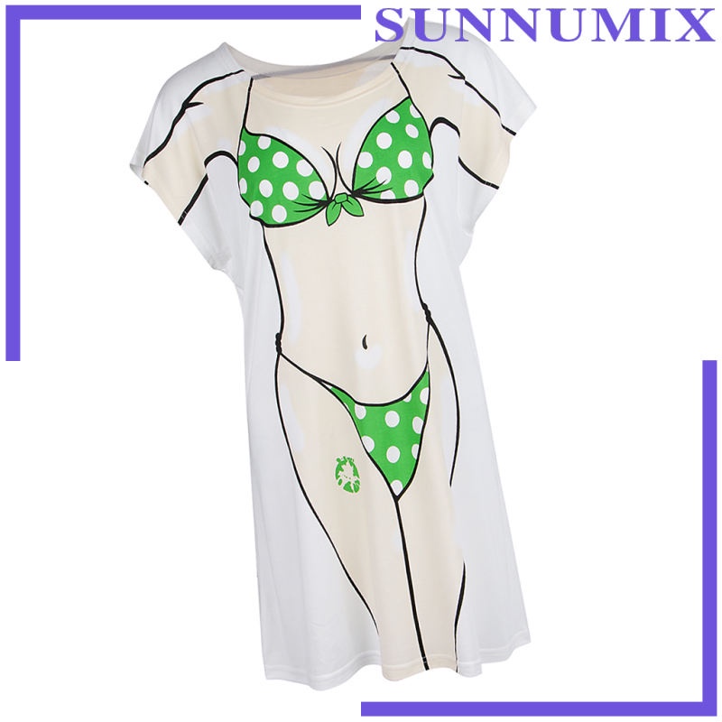 Áo thun nữ in hình bikini phong cách Hawaii