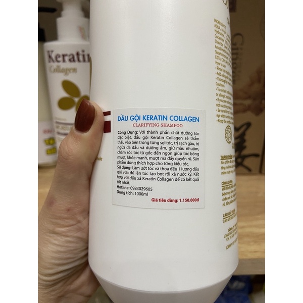 Cặp Dầu Gội Xả KERATIN Collage Dầu Gội Lưu Hương Lâu Sạch Gàu, Sạch Da Đầu, Ngăn Ngừa Rụng Tóc Phục Hồi Tóc Chuẩn Salon