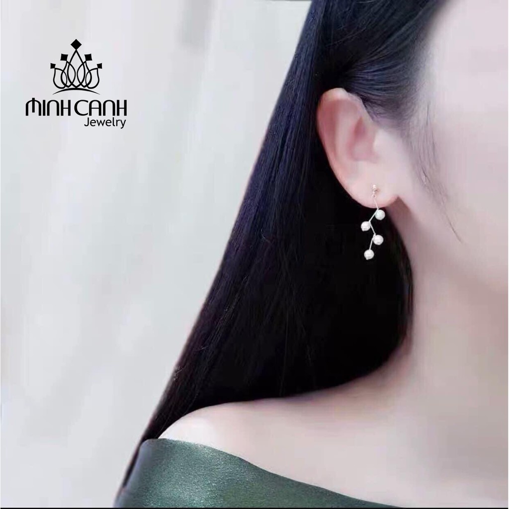 Bông Tai Bạc Chuỗi Hạt Hình Ziczac - Minh Canh Jewelry