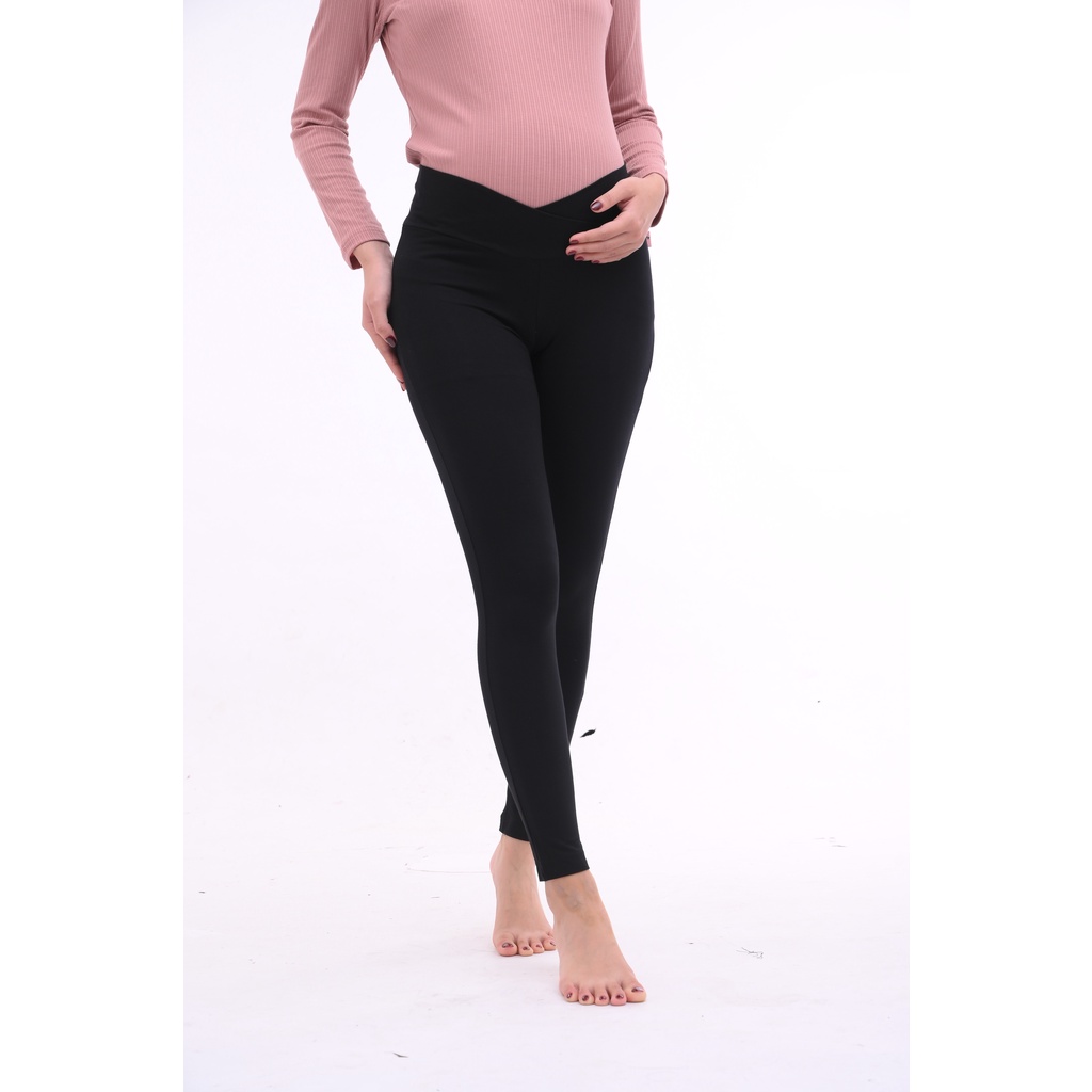 Quần legging dài chất cotton co giãn 4 chiều, cạp chéo, nhiều size - Thời trang đầm bầu cao cấp HONEY