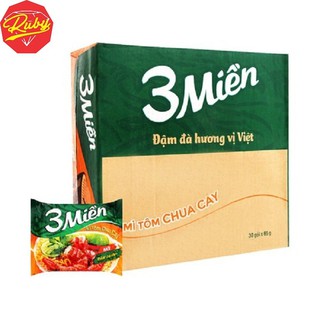 Mì 3 Miền Tôm chua cay 65g (30 gói)