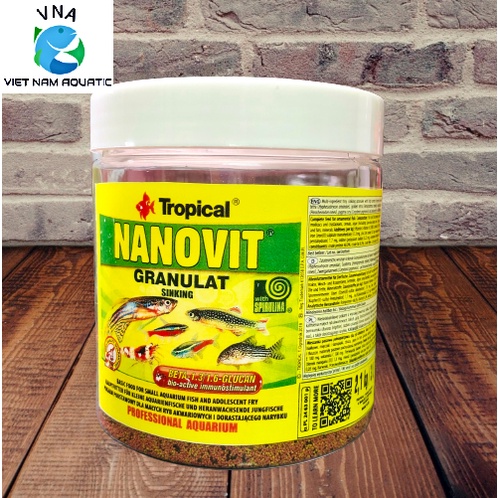 Cám Tropical Nanovit Granulat - Thức ăn cao cấp cho cá cảnh (100g)
