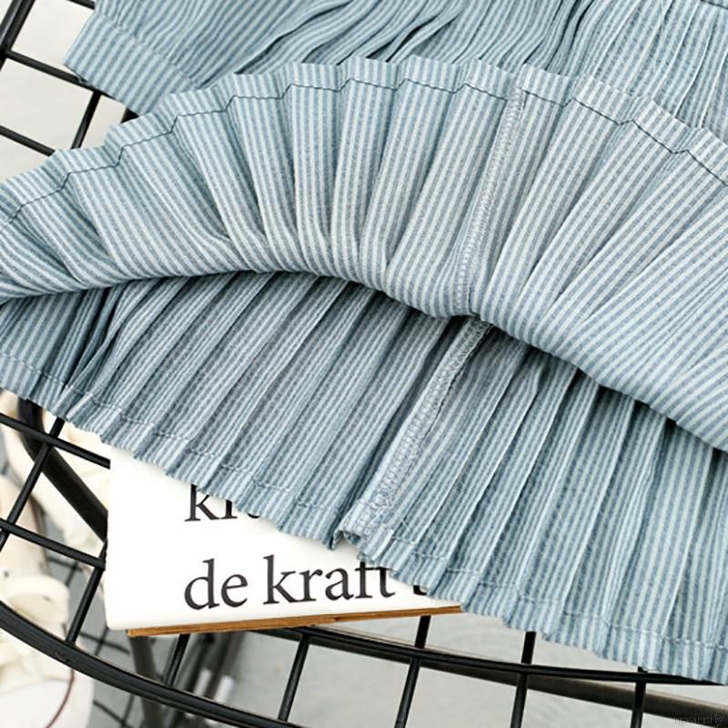 Đầm tay dài hoạ tiết kẻ sọc phong cách Retro cho bé gái