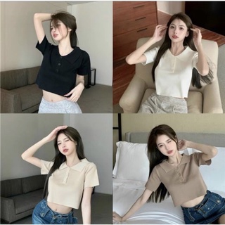 ÁO CROPTOP LEN CỔ BẺ (KÈM VIDEO HÌNH THẬT)
