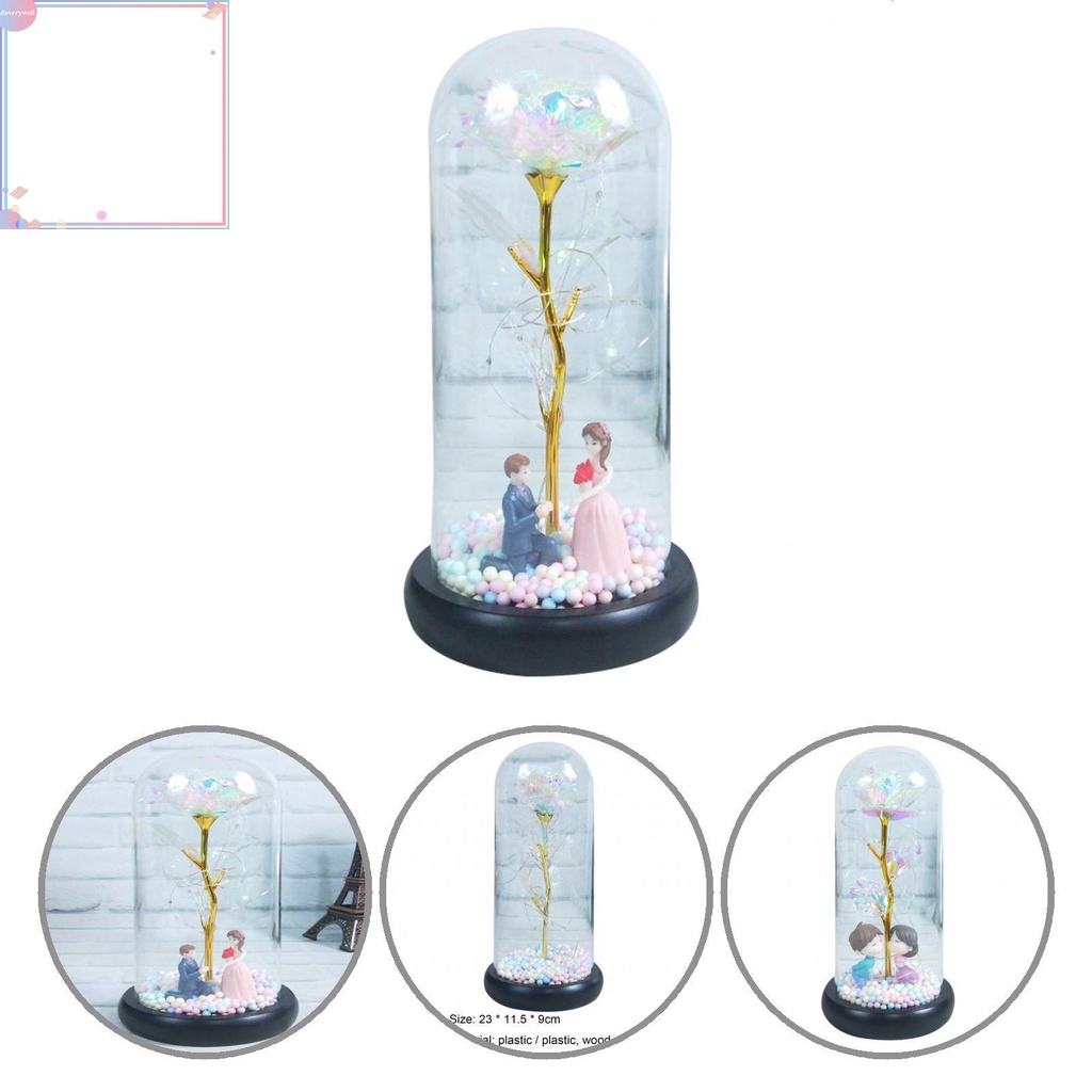 Hộp đèn LED hình hoa hồng bằng nhựa dùng trang trí lễ tình nhân