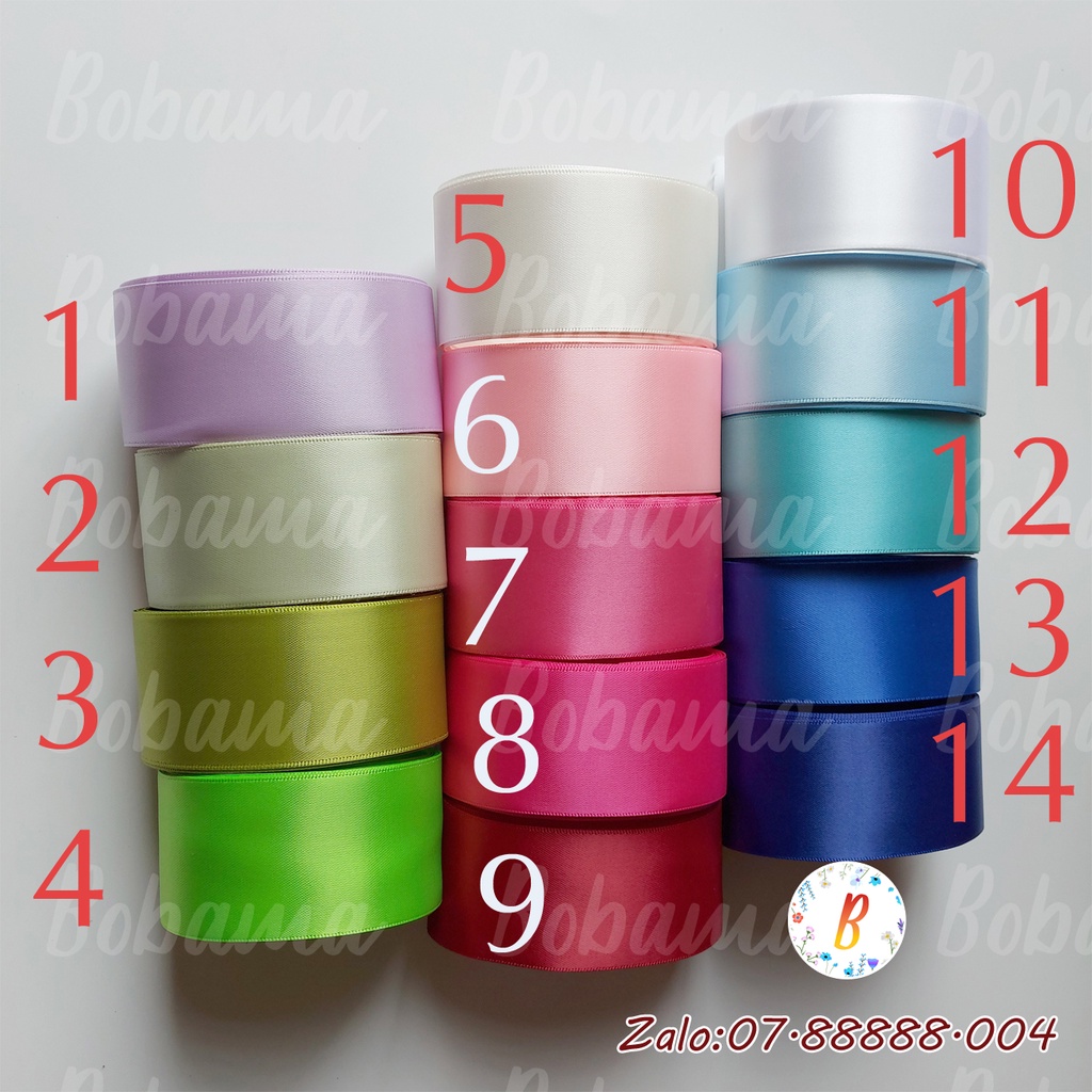 Ruy băng 4cm satin 2 mặt hàng đẹp giá 5m