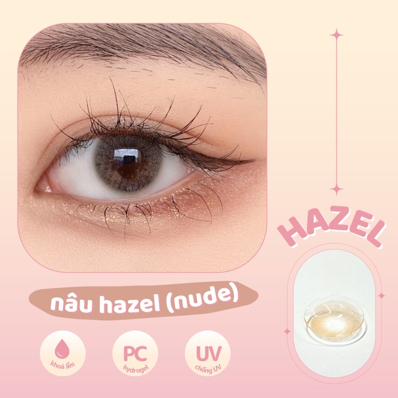 Kính áp tròng nâu Siesta Crystal Nude Hazel dành cho mắt nhạy cảm - Pc Hydrogel | Hạn sử dụng 6 tháng