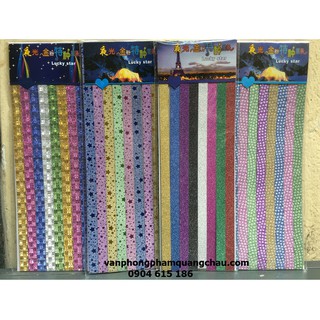 Giấy nhũ gấp sao (bản 1cm, dài 24,5cm) - Túi 24 sợi