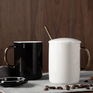 Cốc sứ basic trắng đen sang trọng, chất lượng cao, đep mắt