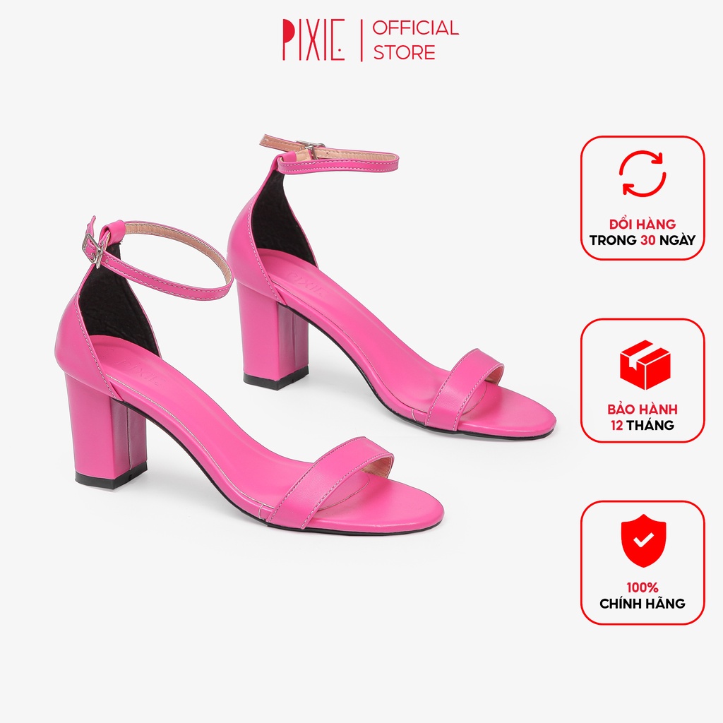 Giày Sandal Cao Gót 7cm Đế Vuông Pixie X848