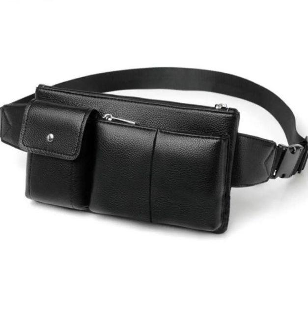 Túi da đeo hông kiêm đeo chéo da hộp nhiêu ngăn nam nữ | BigBuy360 - bigbuy360.vn
