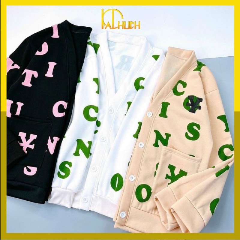 Áo khoác Cardigan unisex form nam nữ in chữ Y