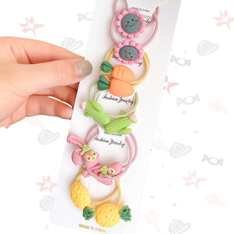 Set 10 Cột Tóc Dễ Thương ❤️ Hình Hoạt Hình Ngộ Nghĩnh, cho bé gái