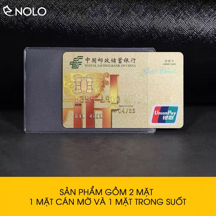 Combo 3 Túi Bọc CCCD Thẻ ATM Thẻ Sinh Viên Mặt Trên Trong Suốt Mặt Dưới Mờ Chất Liệu Nhựa PVC Dẻo Chống Trầy Xước