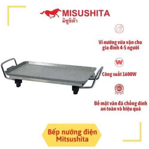 [TẶNG QUÀ] BẾP NƯỚNG ĐIỆN KHÔNG KHÓI MISUSHITA SS01 –VÂN ĐÁ HOA CƯƠNG, TIẾT KIỆM ĐIỆN NĂNG, (Tặng kèm giấy bạc dán bếp)